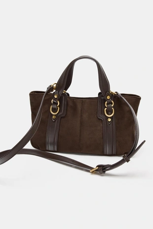 Brown | 6056/710/700 - Zara Мини-сумка-шопер с кольцами