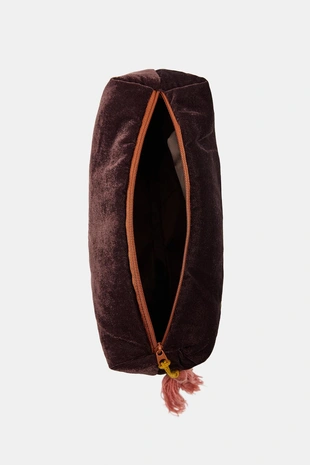 Стеганый бархатный несессер с вышивкой цветов- Заказать в России