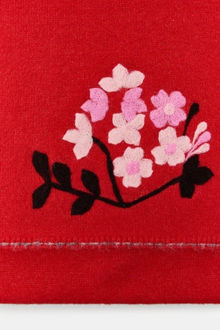 Купить Zara Шарф из трикотажа с цветами и контрастной отделкой