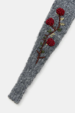 Купить Zara Бандана вязаная с цветочной вышивкой