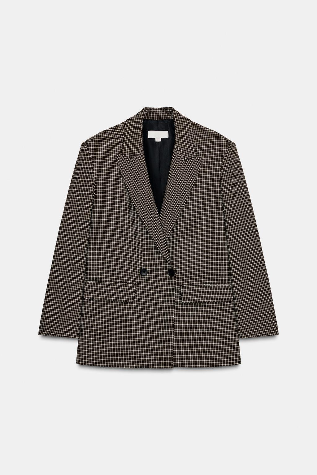 ДВУБОРТНЫЙ БЛЕЙЗЕР ОВЕРСАЙЗ В КЛЕТКУ