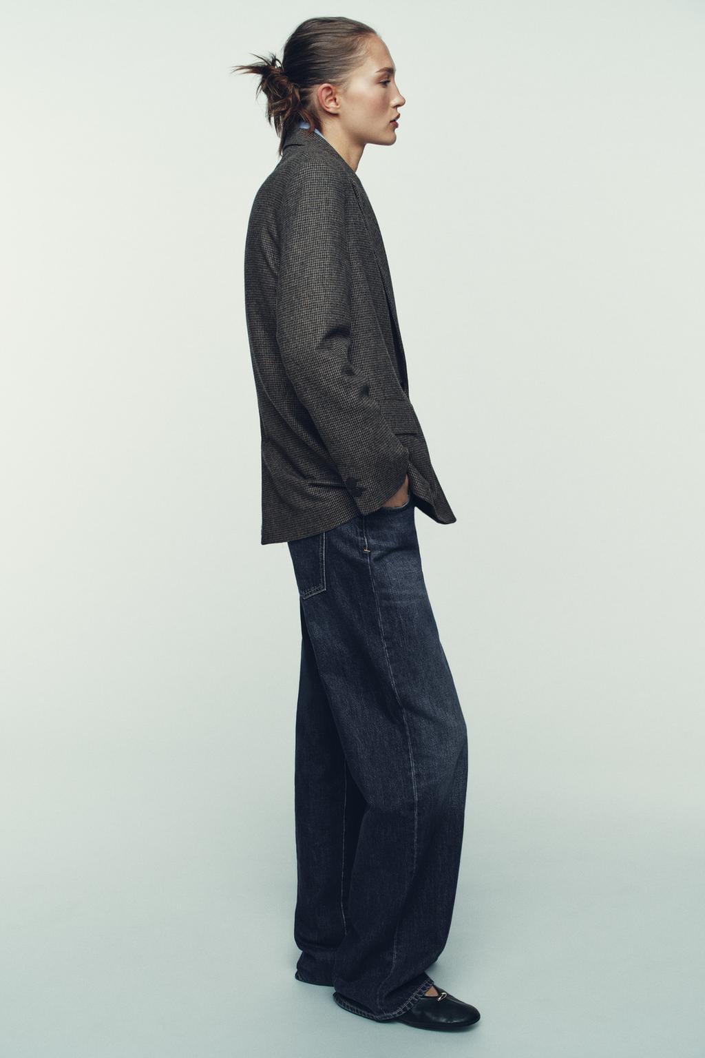 ДВУБОРТНЫЙ БЛЕЙЗЕР ОВЕРСАЙЗ В КЛЕТКУ ИЗ ШЕРСТИ