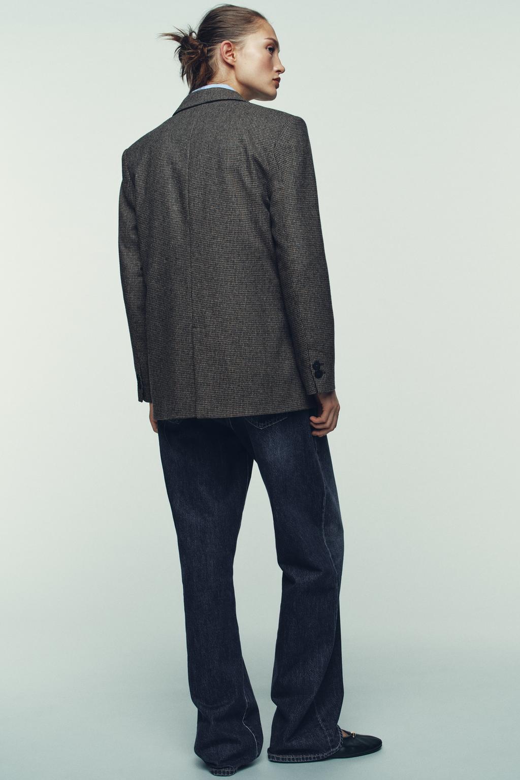 ДВУБОРТНЫЙ БЛЕЙЗЕР ОВЕРСАЙЗ В КЛЕТКУ ИЗ ШЕРСТИ