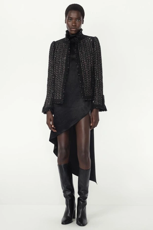 Black | 9020/308/800 - Zara Комбинированный жакет с шерстью — THE ITEM ZARA WOMAN