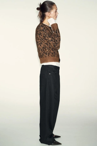 Жаккардовый кардиган с анималистическим узором- Заказать в России