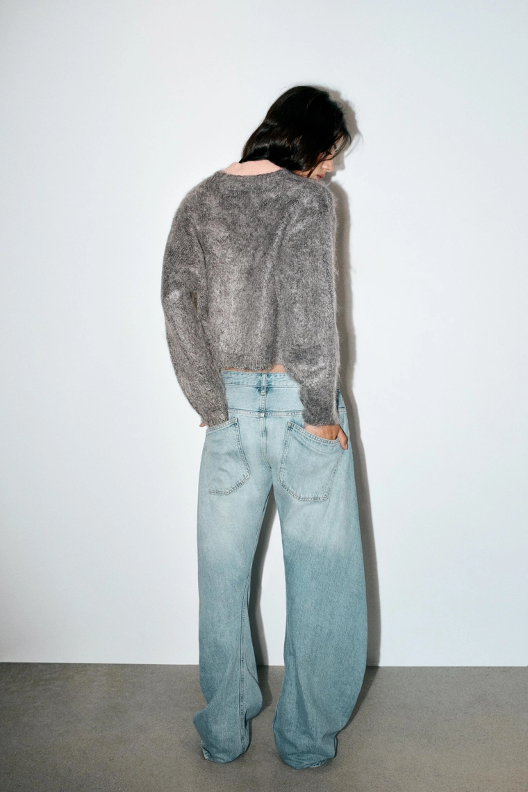 Кардиган из вязаного полотна в клетку