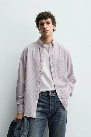 Рубашка в клетку с карманом- Заказать в России