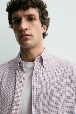 Рубашка в клетку с карманом- Заказать в России