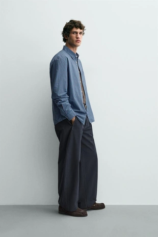 Рубашка в клетку с карманом- Заказать в России