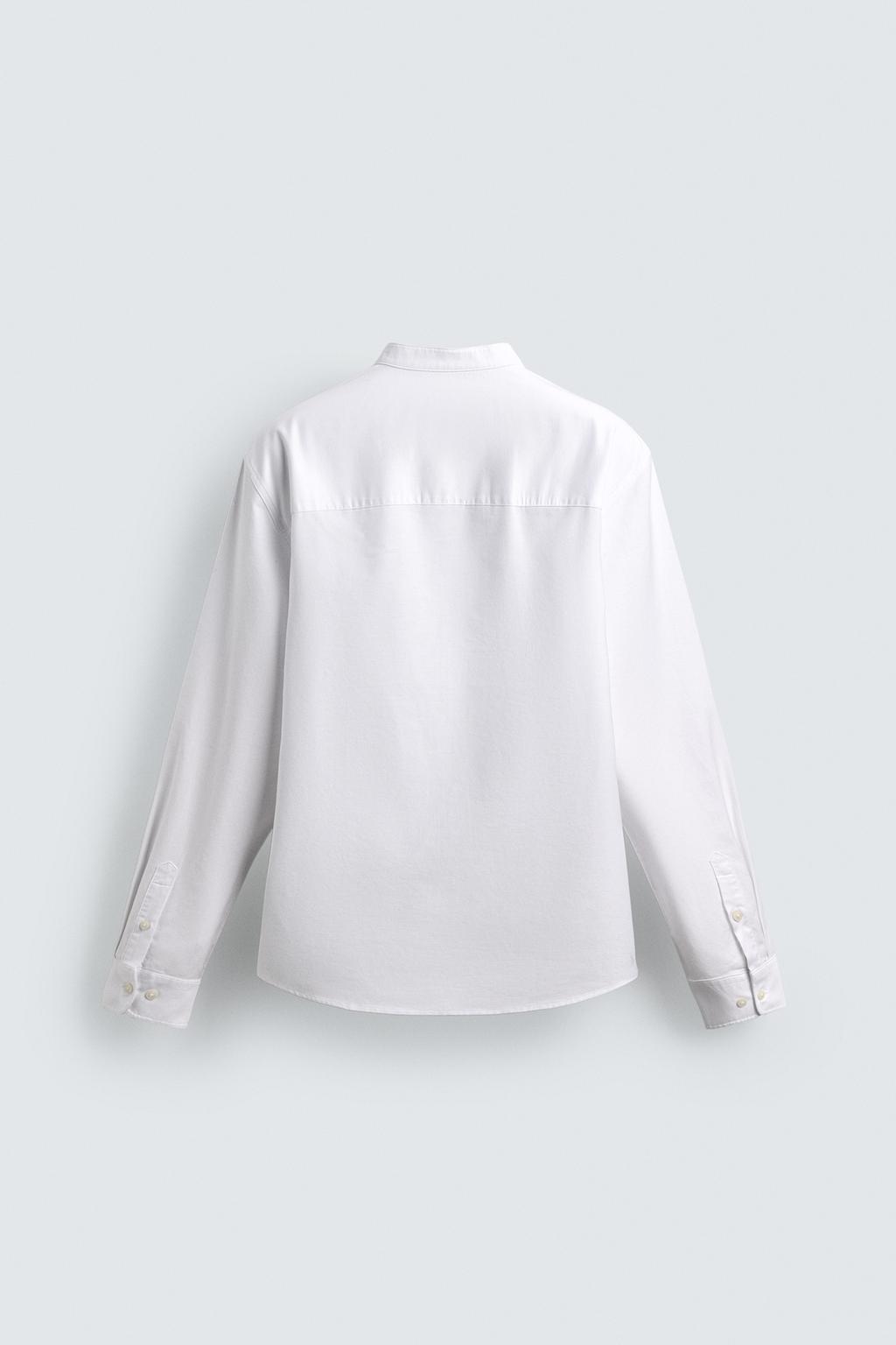 РУБАШКА ОКСФОРД С ВОРОТНИКОМ-СТОЙКОЙ