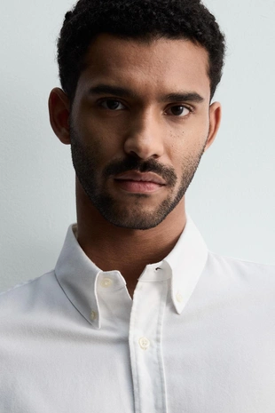 Рубашка оксворд с эффектом потертости- Заказать в России