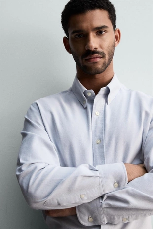 Рубашка оксворд с эффектом потертости- Заказать в России