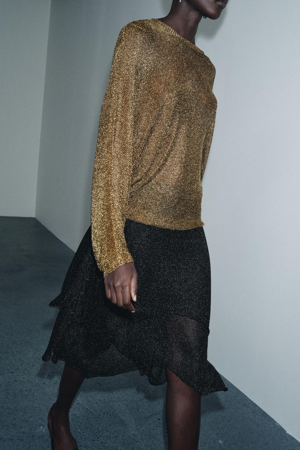 МЕТАЛЛИЗИРОВАННАЯ ТРИКОТАЖНАЯ ЮБКА