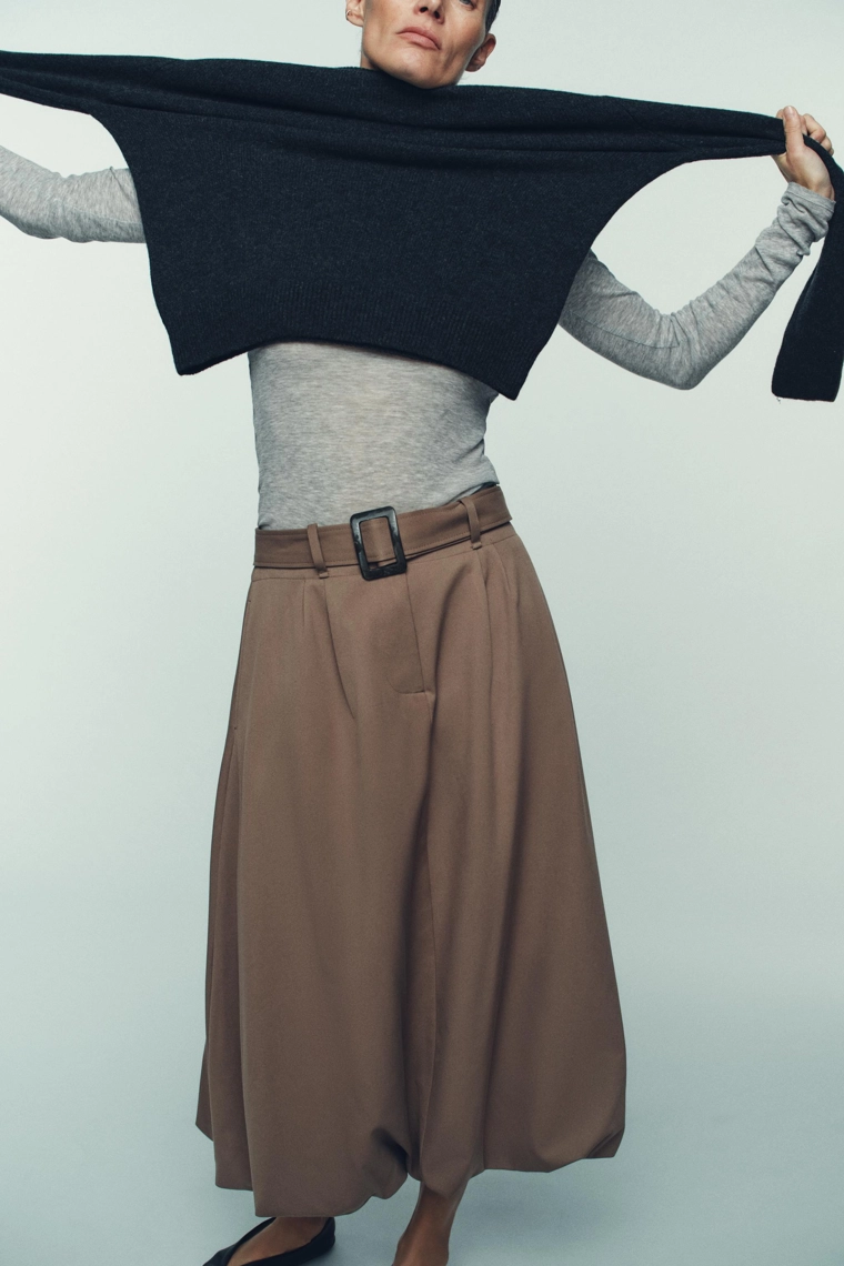 Миди-юбка с поясом-резинкой