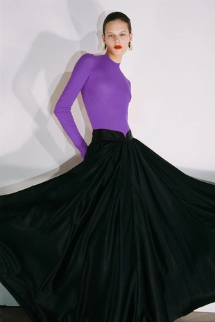 Black | 9647/928/800 - Zara Макси-юбка с объемом — ZW COLLECTION LIMITED EDITION