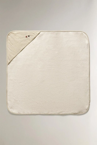 Полосатый муслиновый детский полотенце с капюшоном- Заказать в России