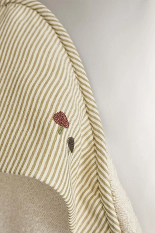 Полосатый муслиновый детский полотенце с капюшоном- Заказать в России