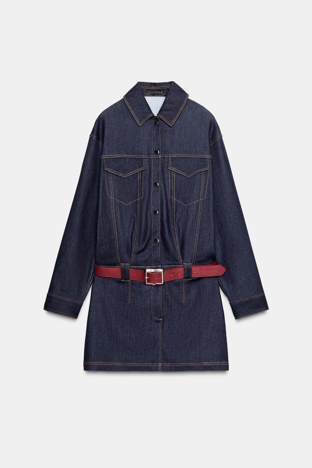 КОРОТКОЕ ДЖИНСОВОЕ ПЛАТЬЕ Z1975 С РЕМНЕМ