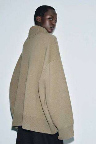 Greenish | 2893/130/514 - Zara Свитер оверсайз из 95% шерсти