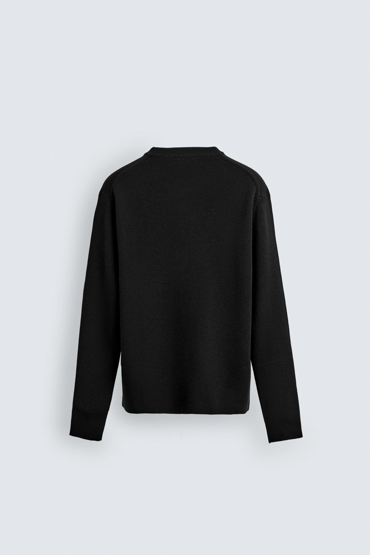 Текстурированный вязаный свитер из шерсти