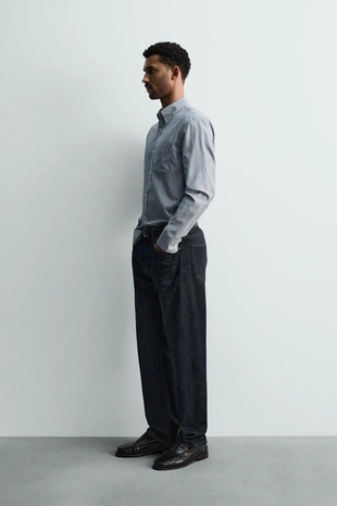 Рубашка в полоску с карманом- Заказать в России