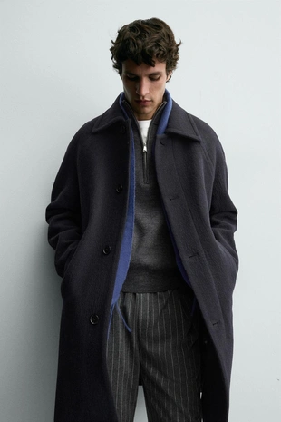 Пальто из структурной шерсти- Заказать в России