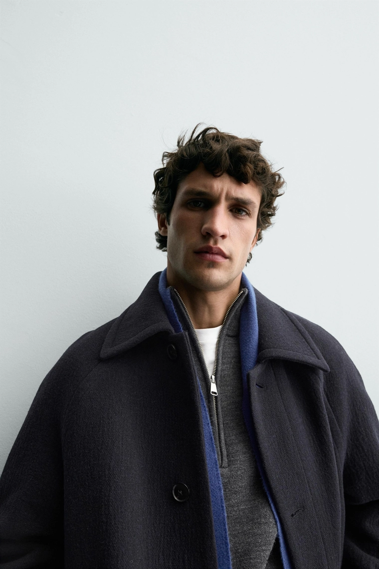 Пальто из шерстяной смеси с фактурой