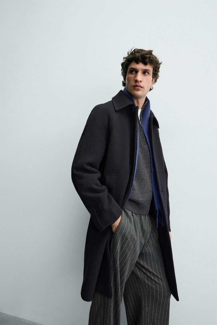 Пальто из шерстяной смеси с фактурой