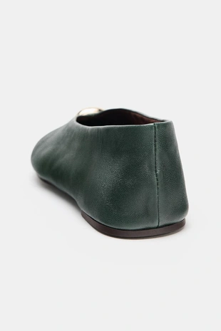 Кожаные балетки с аппликацией- Заказать в России