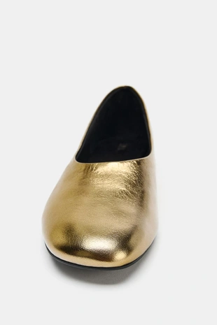 Балетки из ламинированной кожи- Заказать в России