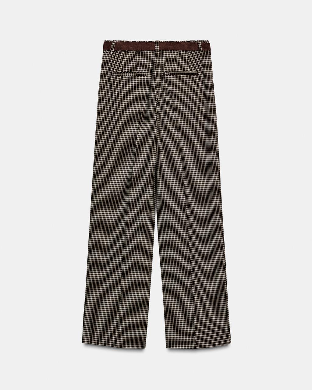 ПРЯМЫЕ БРЮКИ В КЛЕТКУ С ПОЯСОМ