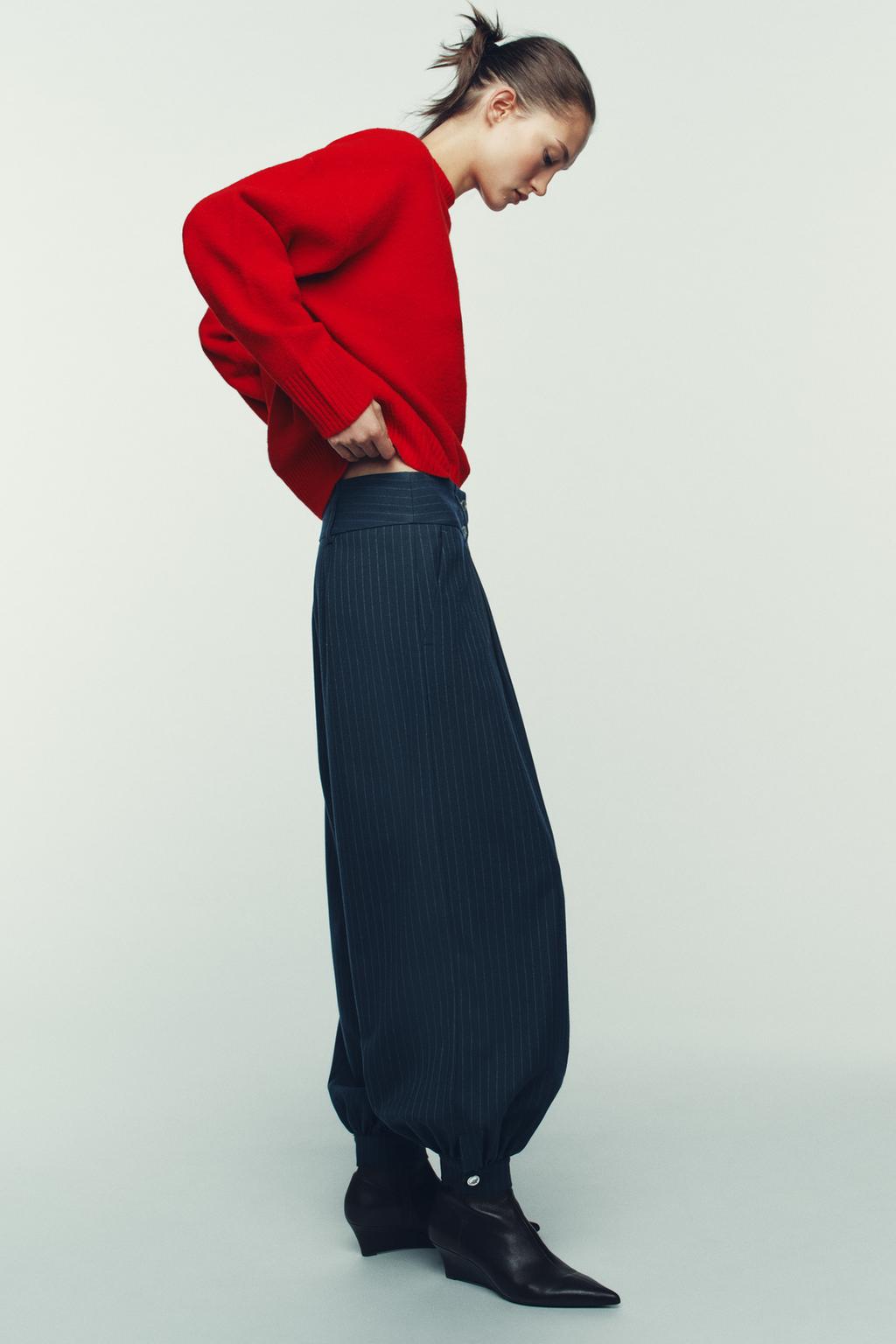 БРЮКИ-БАГГИ В ТОНКУЮ ПОЛОСКУ