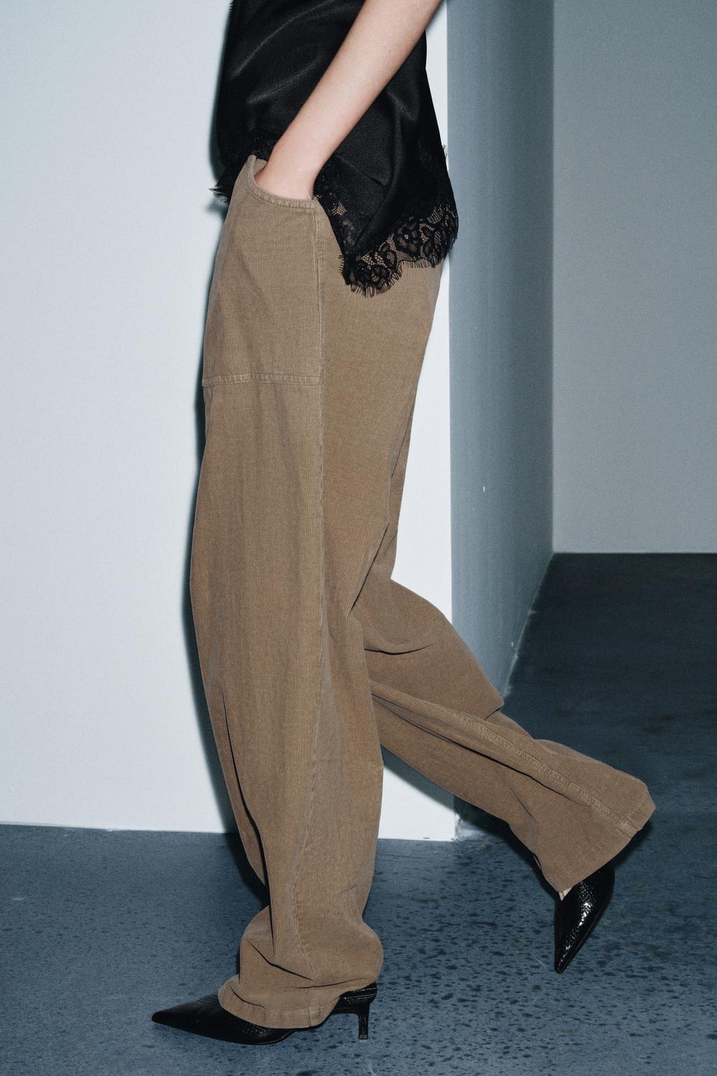 ВЕЛЬВЕТОВЫЕ БРЮКИ ПРЯМОГО КРОЯ С КАРМАНАМИ — ZW COLLECTION