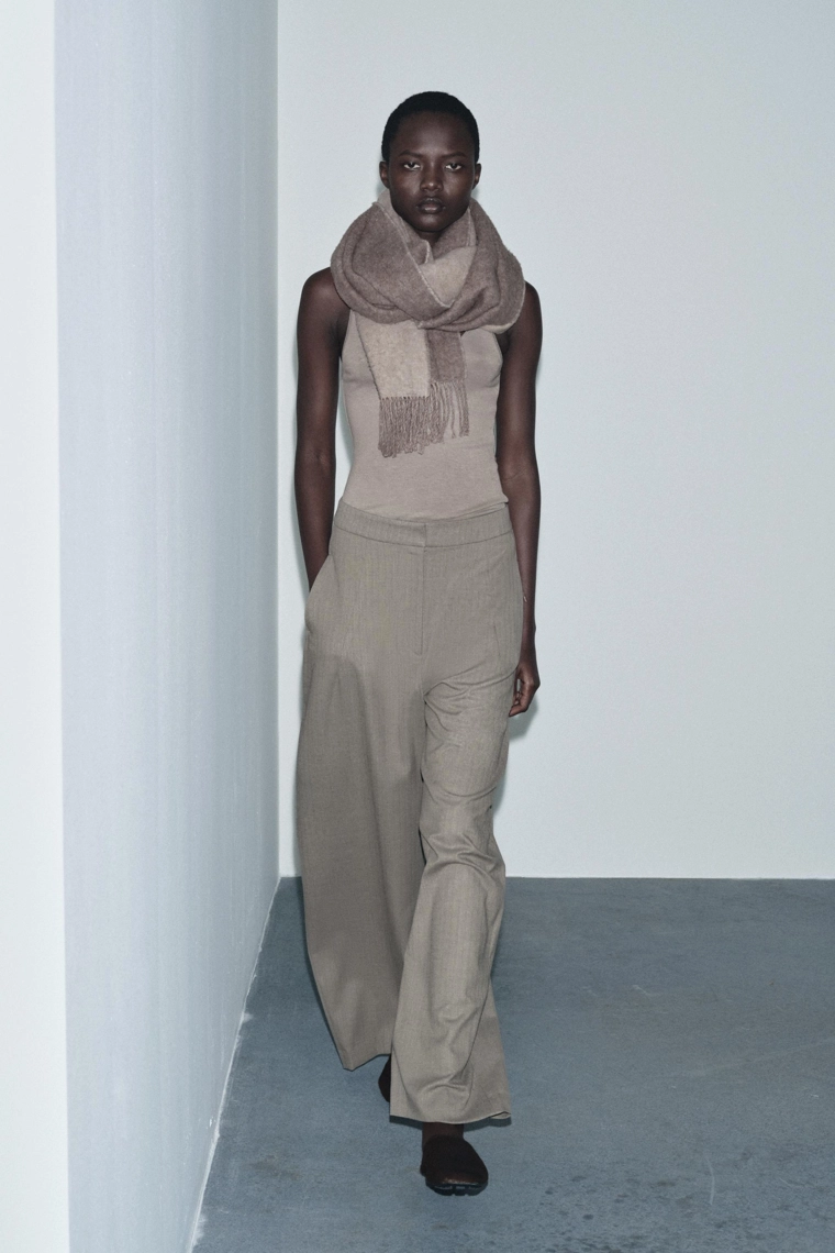 Шаровары с узором в виде рыбьей кости коллекции zw