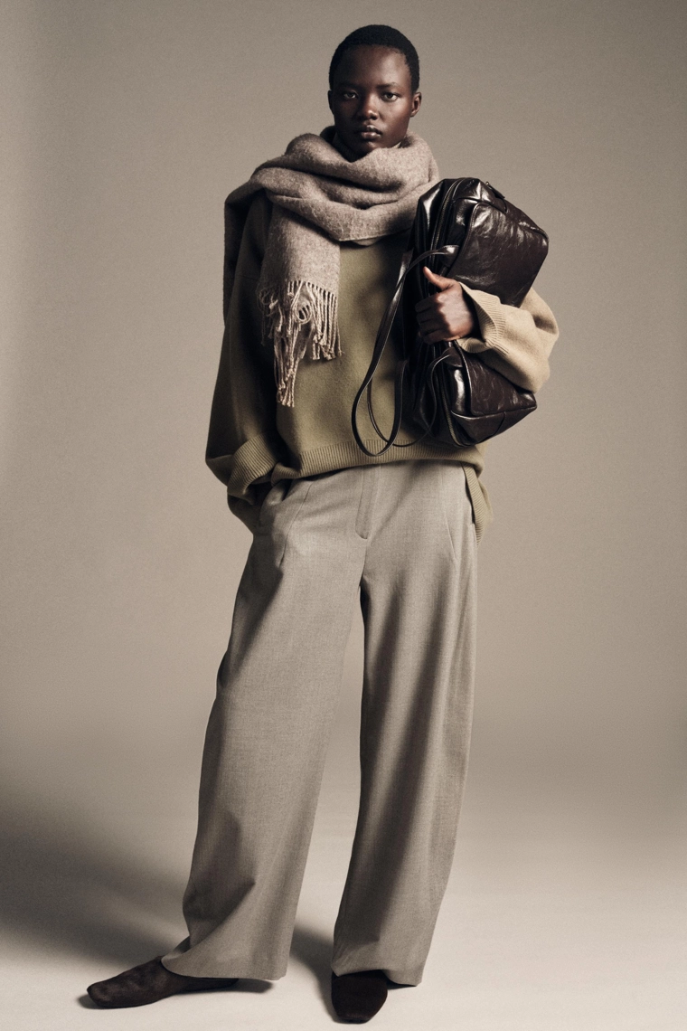 Шаровары с узором в виде рыбьей кости коллекции zw