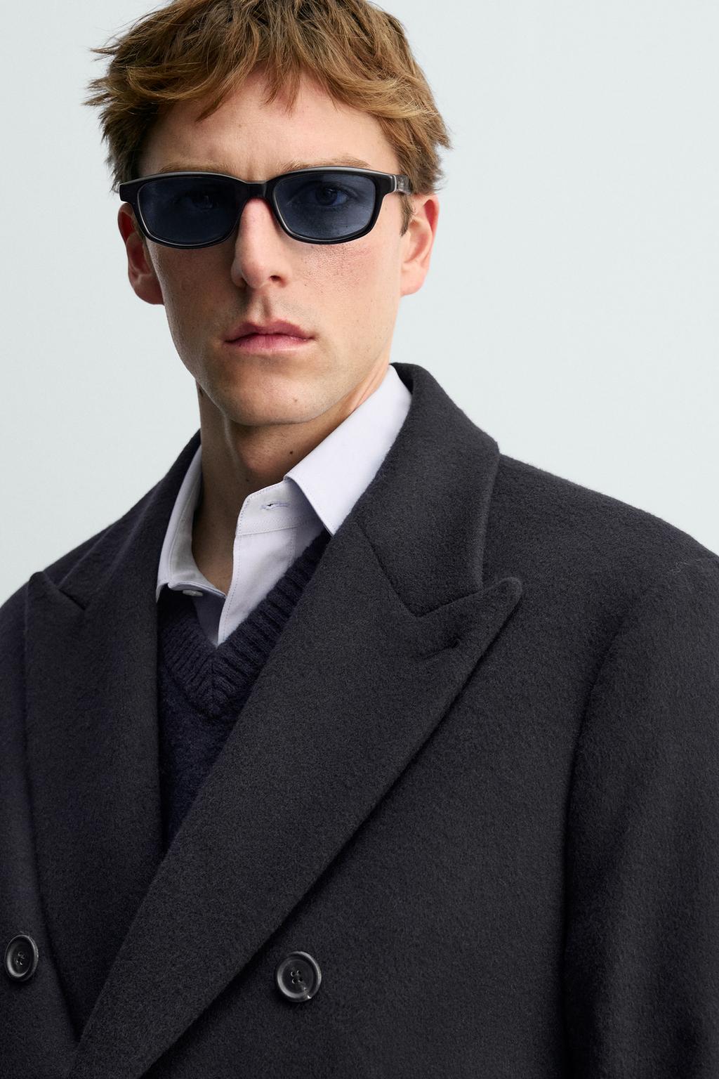 ДВУБОРТНОЕ ПАЛЬТО ИЗ СМЕСОВОЙ ШЕРСТИ AARON LEVINE X ZARA