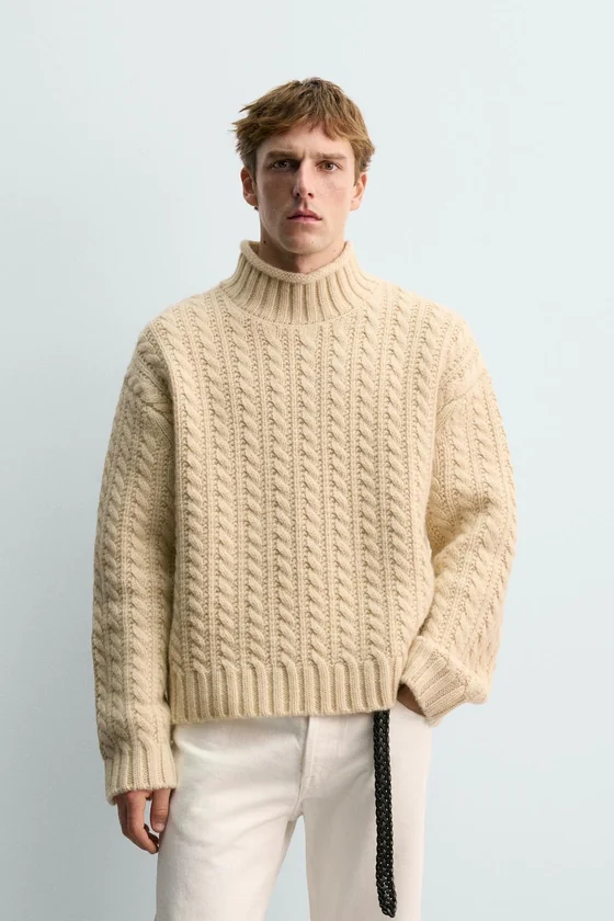 ШЕРСТЯНОЙ СВИТЕР С УЗОРОМ «КОСЫ» Zara «Aaron Levine»