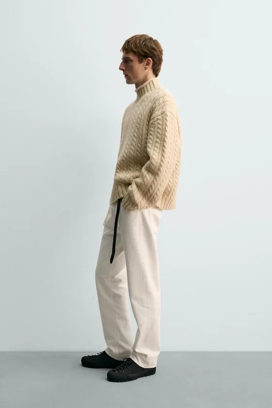 ШЕРСТЯНОЙ СВИТЕР С УЗОРОМ «КОСЫ» Zara «Aaron Levine»
