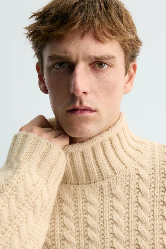 ШЕРСТЯНОЙ СВИТЕР С УЗОРОМ «КОСЫ» Zara «Aaron Levine»