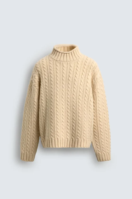 ШЕРСТЯНОЙ СВИТЕР С УЗОРОМ «КОСЫ» Zara «Aaron Levine»