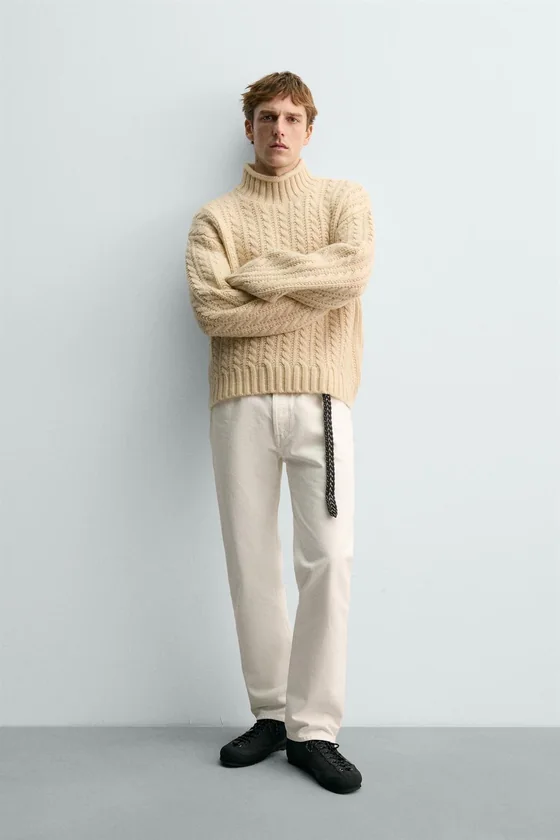 ШЕРСТЯНОЙ СВИТЕР С УЗОРОМ «КОСЫ» Zara «Aaron Levine»