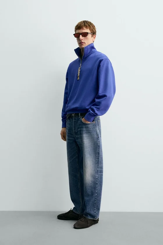 ТОЛСТОВКА С ВОРОТНИКОМ НА МОЛНИИ И ЛЕНТОЙ Zara «Aaron Levine»