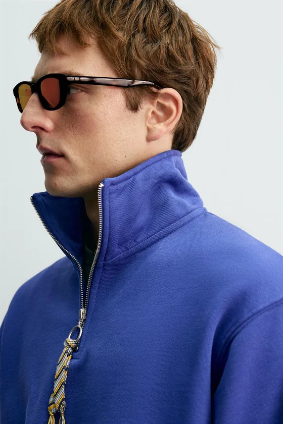 ТОЛСТОВКА С ВОРОТНИКОМ НА МОЛНИИ И ЛЕНТОЙ Zara «Aaron Levine»