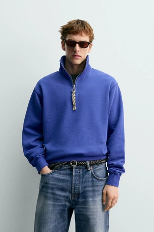 Толстовка с воротником на молнии и лентой AARON LEVINE X ZARA- Заказать в России