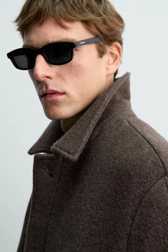 ДВУБОРТНОЕ ПАЛЬТО ИЗ СМЕСОВОЙ ШЕРСТИ MANTECO® Zara «Aaron Levine»