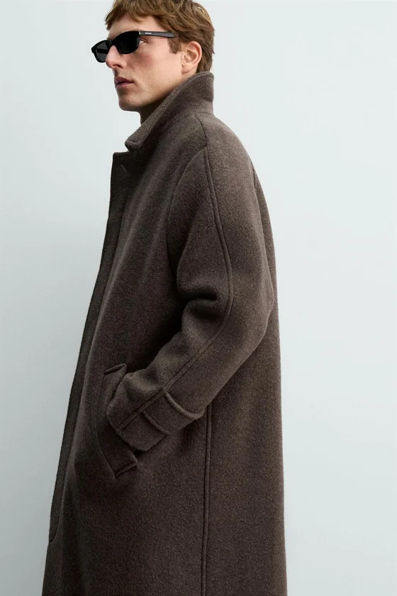 ДВУБОРТНОЕ ПАЛЬТО ИЗ СМЕСОВОЙ ШЕРСТИ MANTECO® Zara «Aaron Levine»