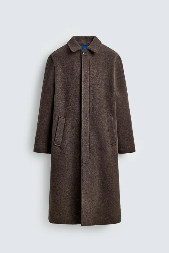 ДВУБОРТНОЕ ПАЛЬТО ИЗ СМЕСОВОЙ ШЕРСТИ MANTECO® Zara «Aaron Levine»