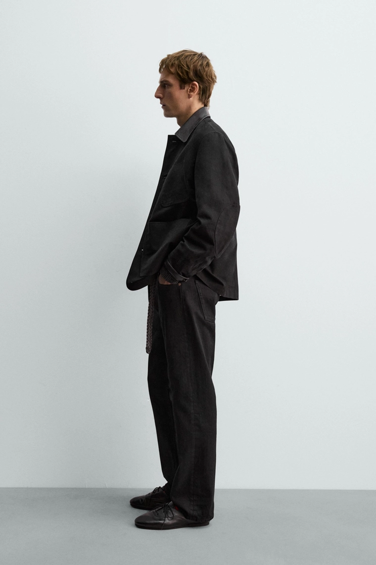 Куртка из комбинированной кожи эрон левин для zara