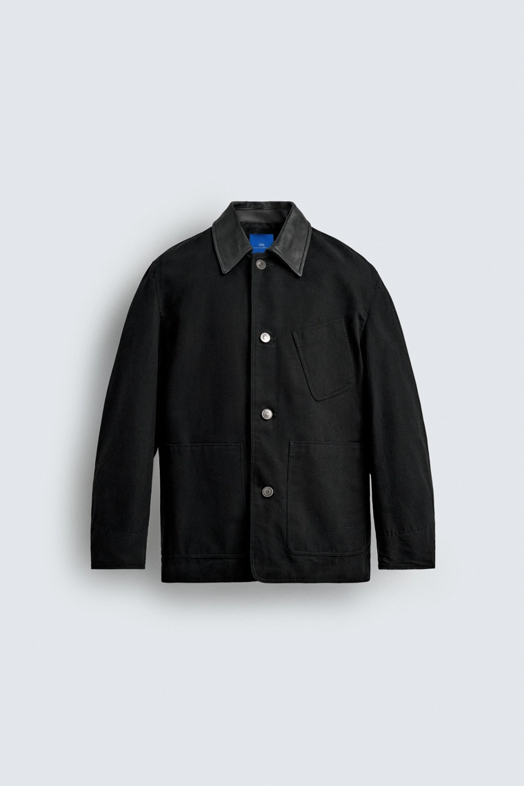 Куртка из комбинированной кожи эрон левин для zara