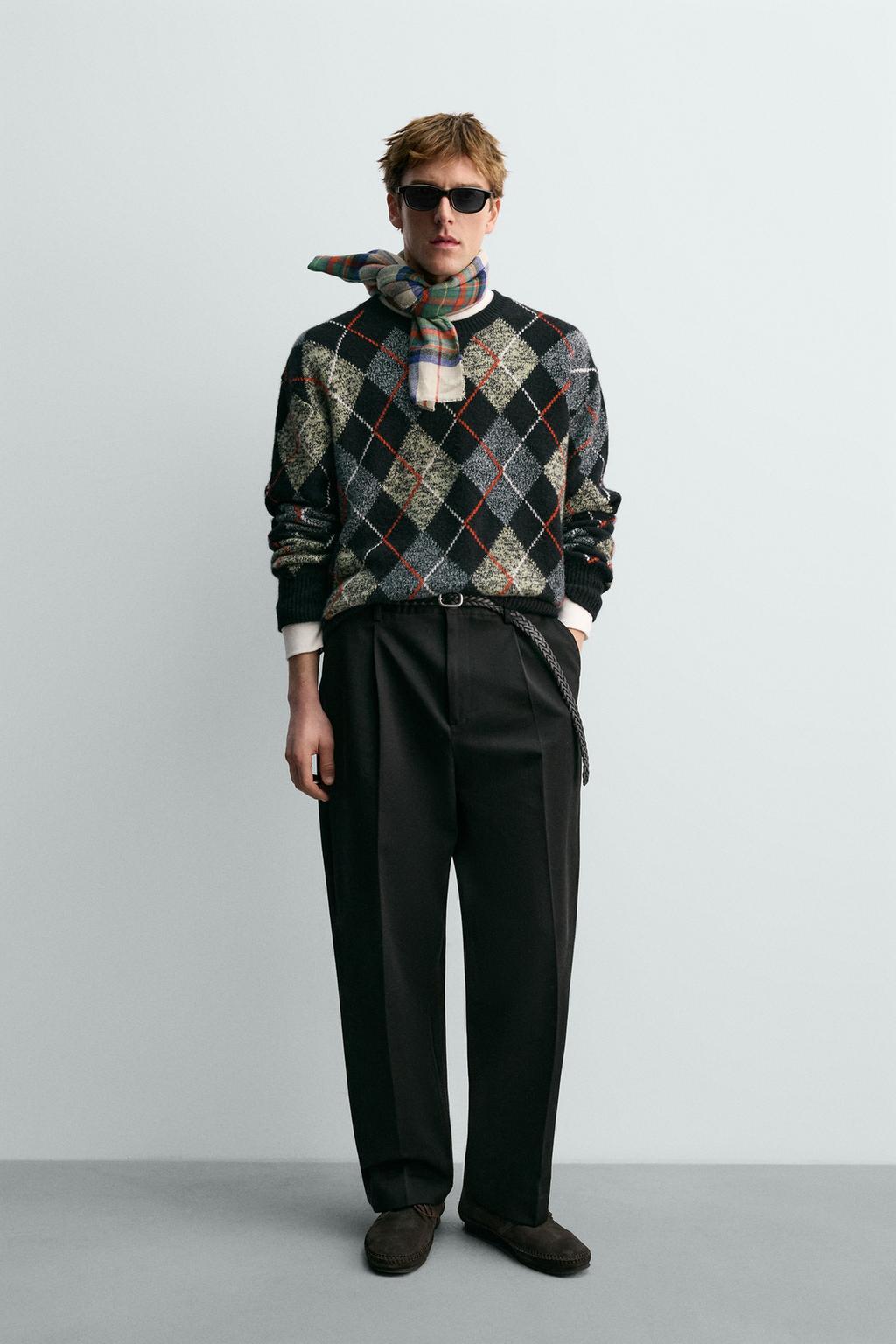 СВИТЕР В РОМБЫ ИЗ 100% КАШЕМИРА AARON LEVINE X ZARA